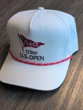 LACC 123rd U.S. Open White Golf Hat with Red Rope